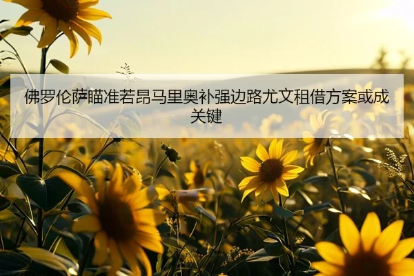 佛罗伦萨瞄准若昂马里奥补强边路尤文租借方案或成关键